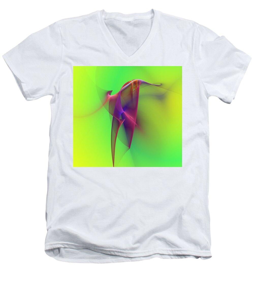 Abstracts Men's V-Neck T-Shirt featuring the digital art Abstract 091610 by David Lane