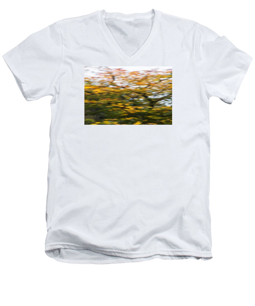 Abstract Men's V-Neck T-Shirt featuring the photograph Abstract of Maple Tree by Bob Cournoyer