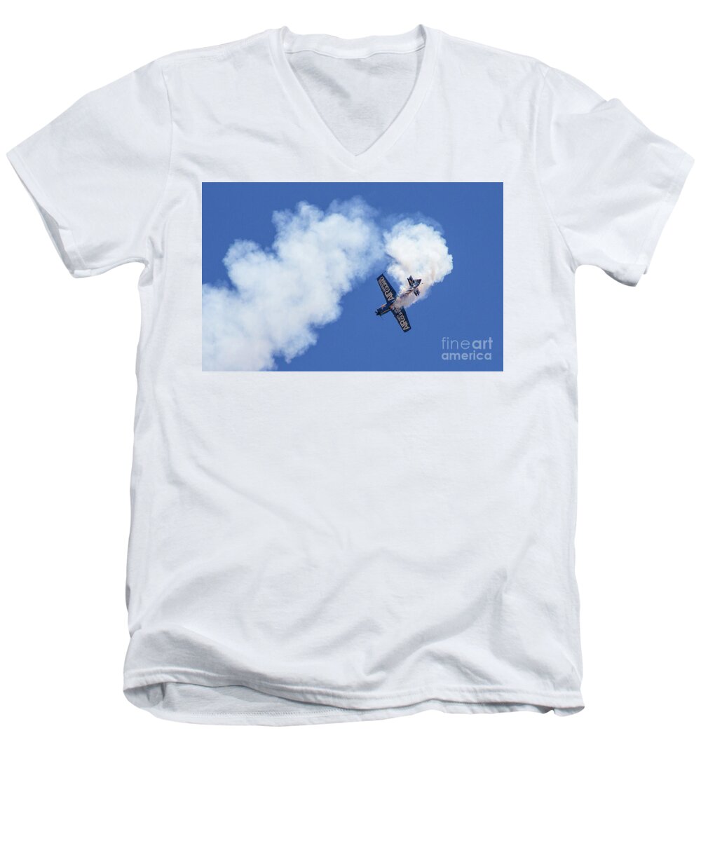 Images Men's V-Neck T-Shirt featuring the photograph Air National Guard MS-S Tumble 1 by Rick Bures