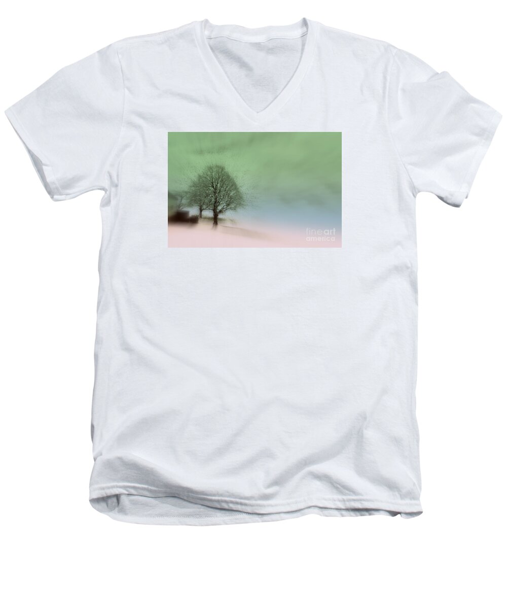 Almost A Dream Men's V-Neck T-Shirt featuring the photograph Almost a dream - Winter in Switzerland by Susanne Van Hulst