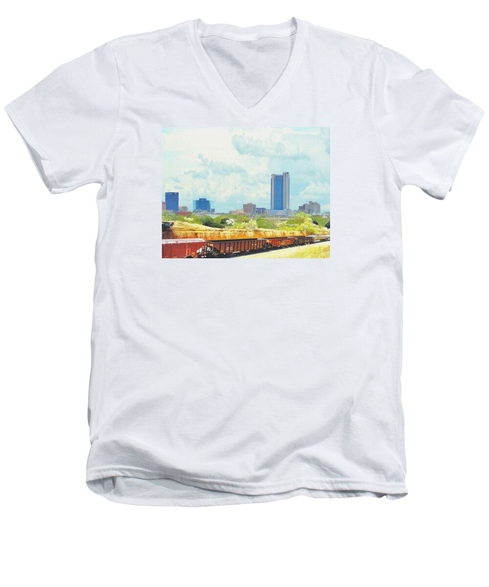 Amarillo Men's V-Neck T-Shirt featuring the photograph Amarillo Texas in the Spring by Janette Boyd