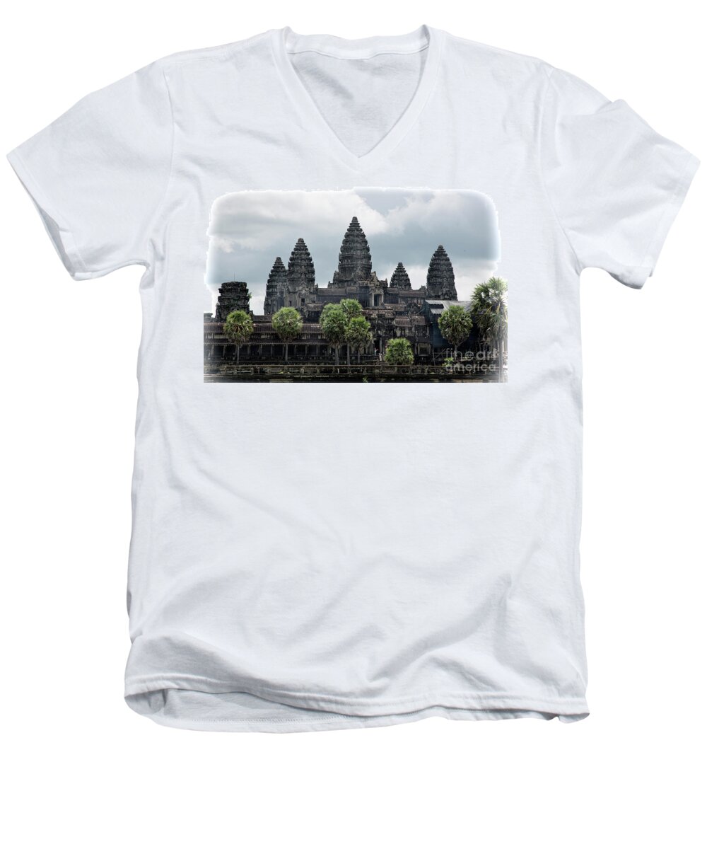 Cambodia Men's V-Neck T-Shirt featuring the photograph Angkor Wat Focus by Chuck Kuhn