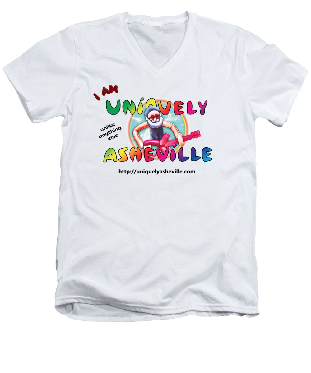 Uniquely Asheville Men's V-Neck T-Shirt featuring the digital art Are You Uniquely Asheville by John Haldane