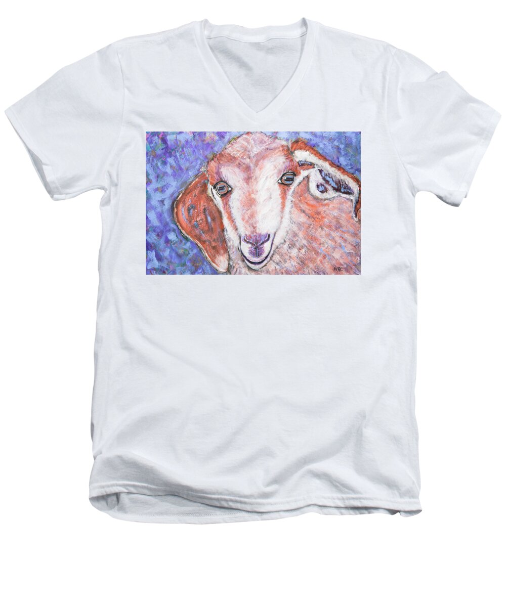 Goat Men's V-Neck T-Shirt featuring the photograph Baby Goat by Natalie Rotman Cote