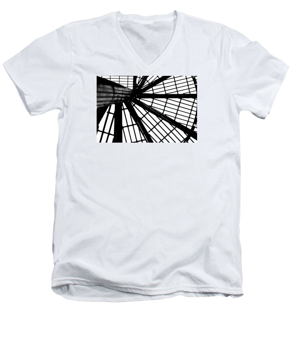 Abstract Men's V-Neck T-Shirt featuring the photograph Black and White 4 by Kristy Creighton