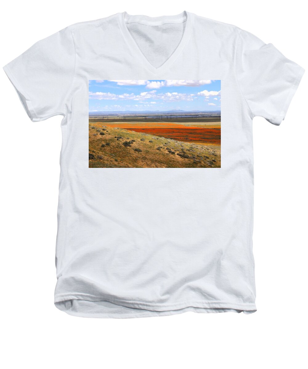Blooming Season In Antelope Valley Men's V-Neck T-Shirt featuring the photograph Blooming Season In Antelope Valley by Viktor Savchenko