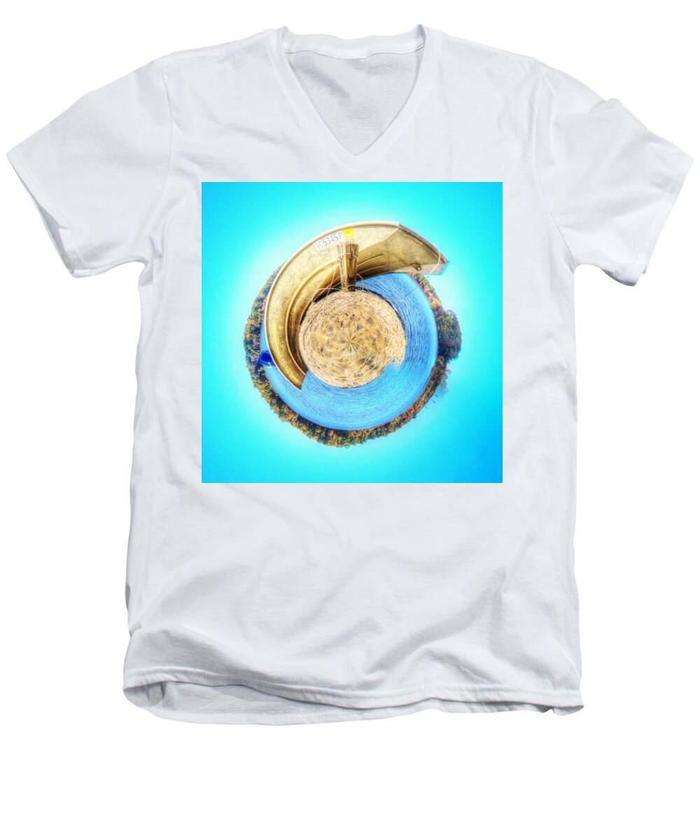 Boat Men's V-Neck T-Shirt featuring the photograph Boat Spin by Wade Brooks