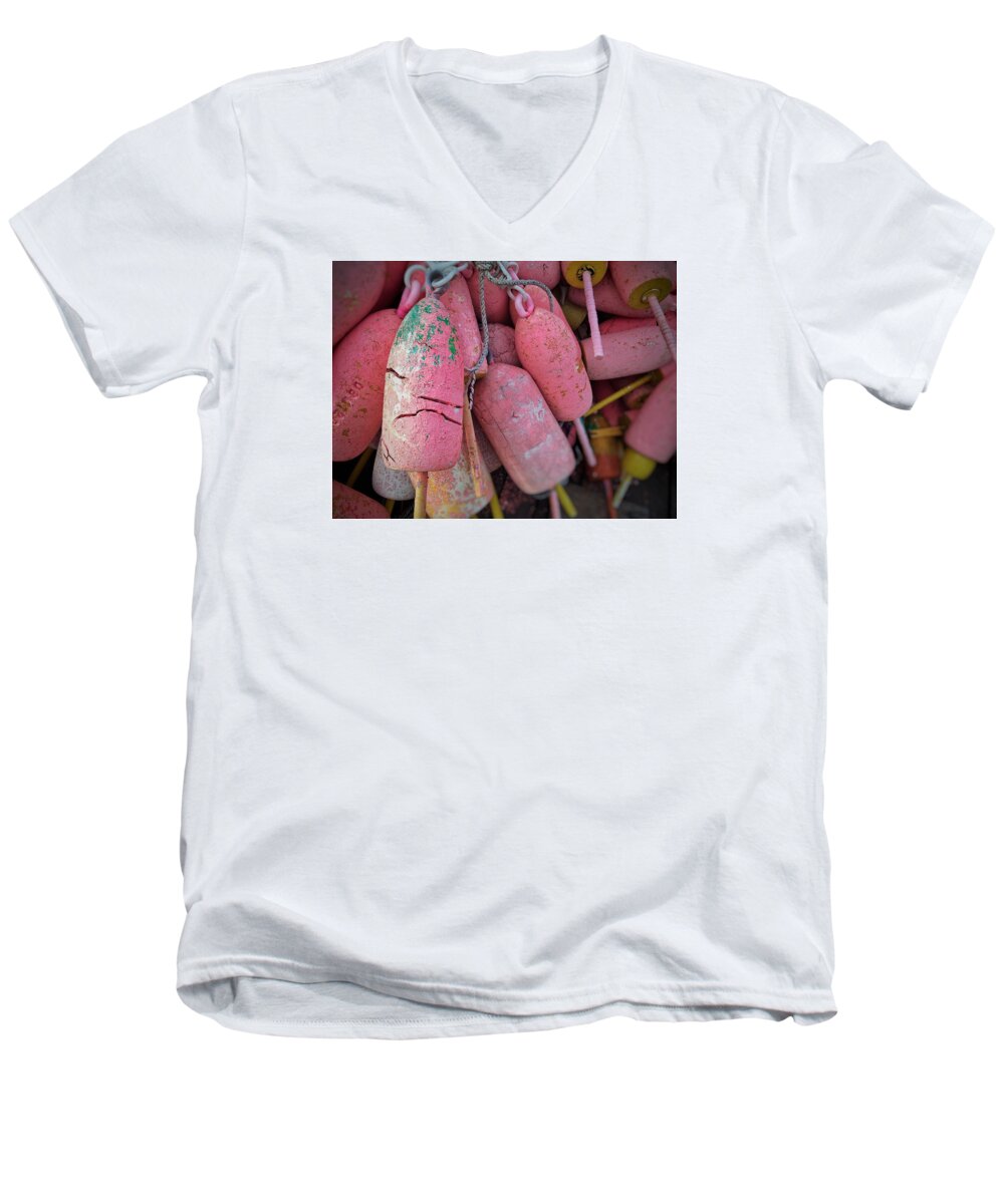 Buoys Men's V-Neck T-Shirt featuring the photograph Bright bunch by Olivier Calas