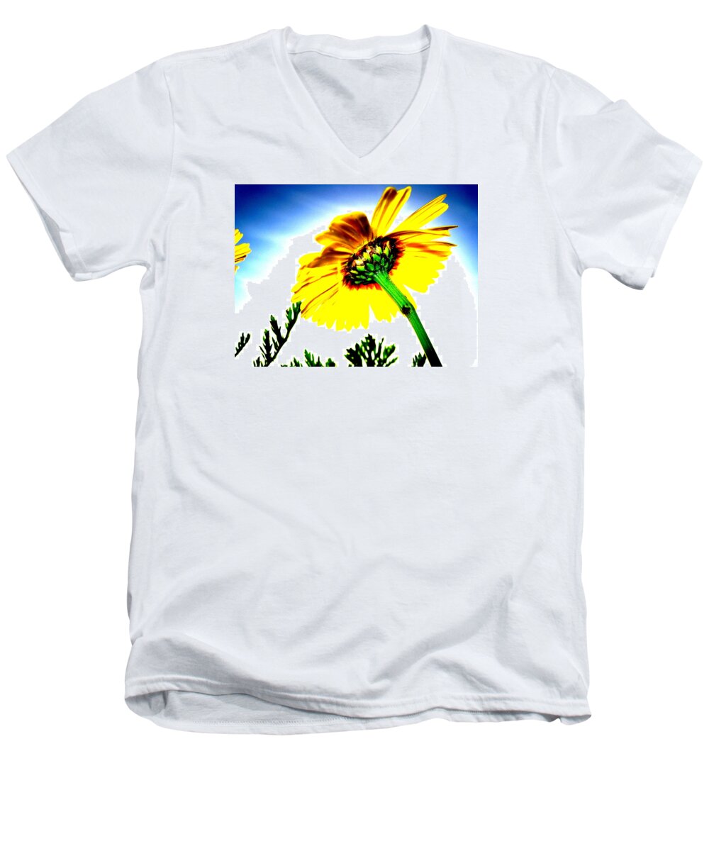 Flowers Men's V-Neck T-Shirt featuring the photograph Bright Pacifica Flower by John King I I I