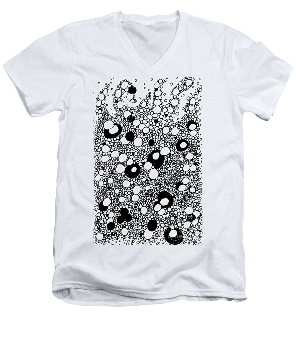 Circles Men's V-Neck T-Shirt featuring the drawing Bubble Doodle by Sarah Loft