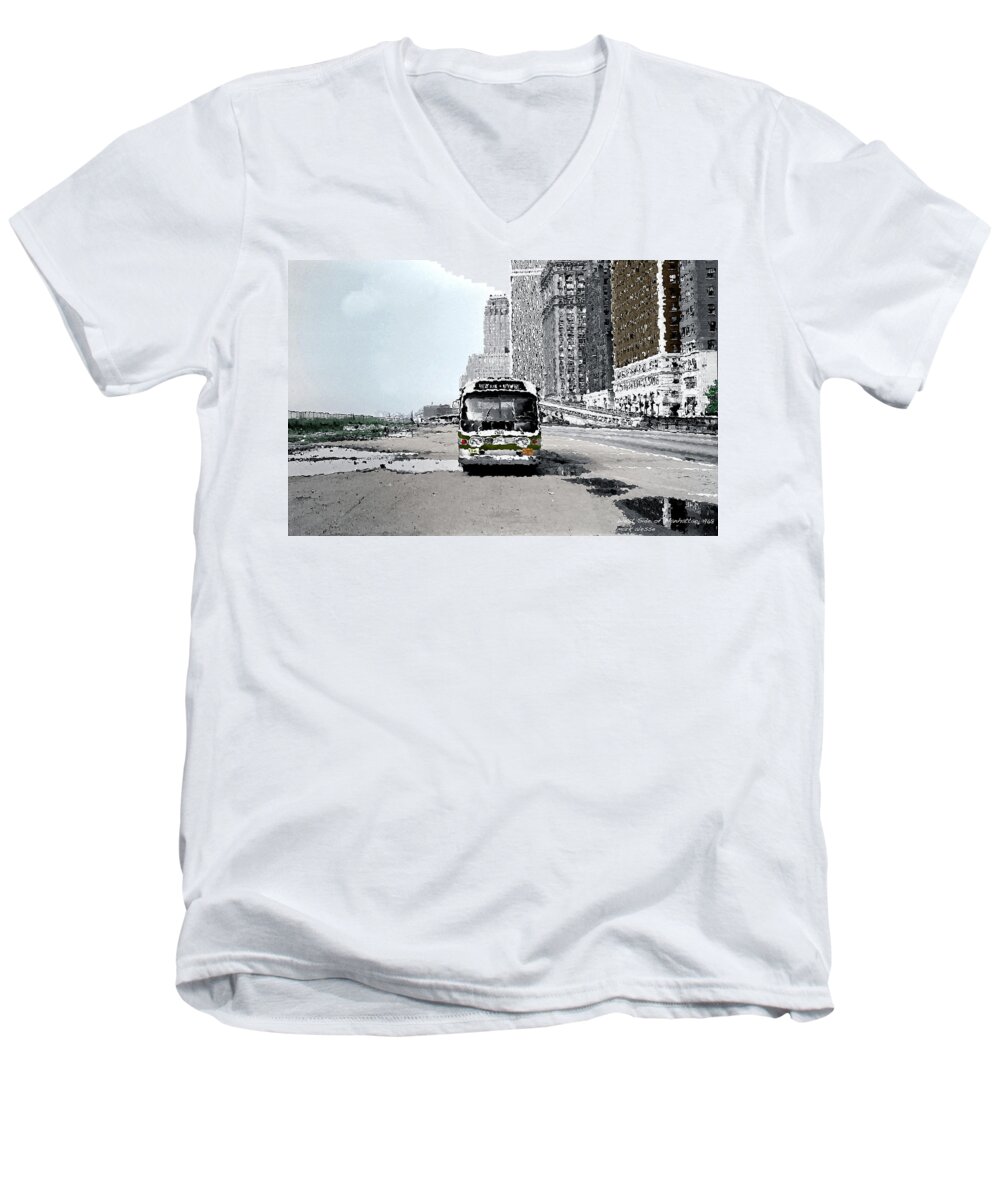 Bus Men's V-Neck T-Shirt featuring the photograph Bus by Mark Alesse