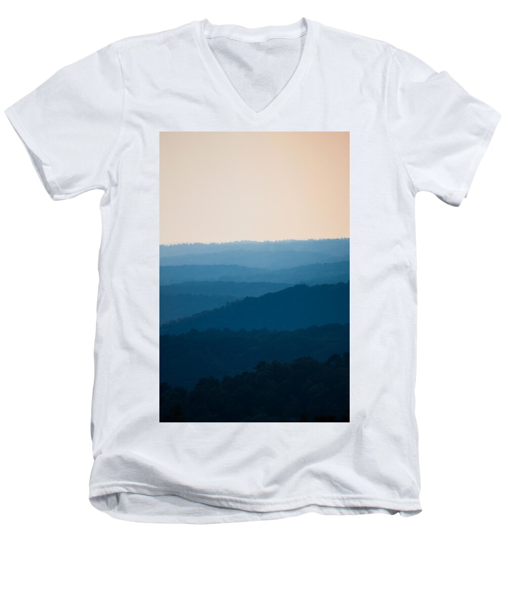 Sunlight Men's V-Neck T-Shirt featuring the photograph Calm Over the Hoyle by Parker Cunningham
