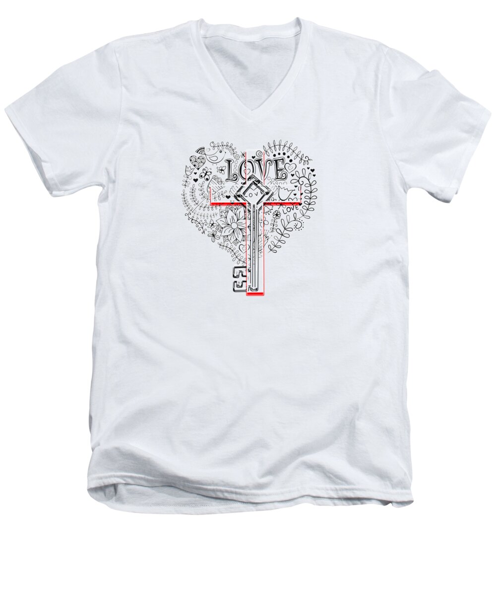 Jesus Men's V-Neck T-Shirt featuring the digital art Change, my heart LORD by Payet Emmanuel