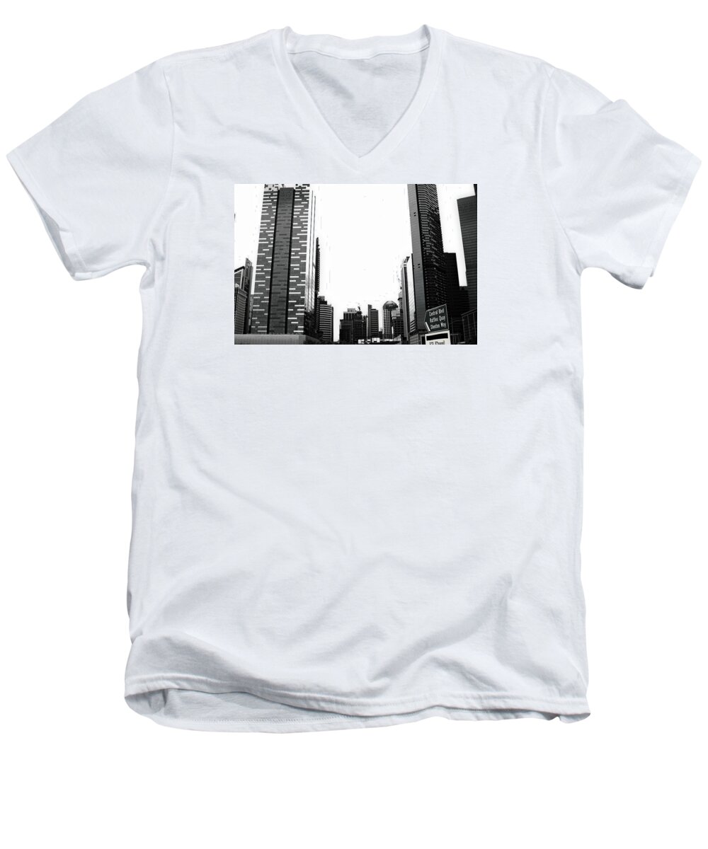 Architecture Men's V-Neck T-Shirt featuring the photograph Cityscape by Kevin Duke