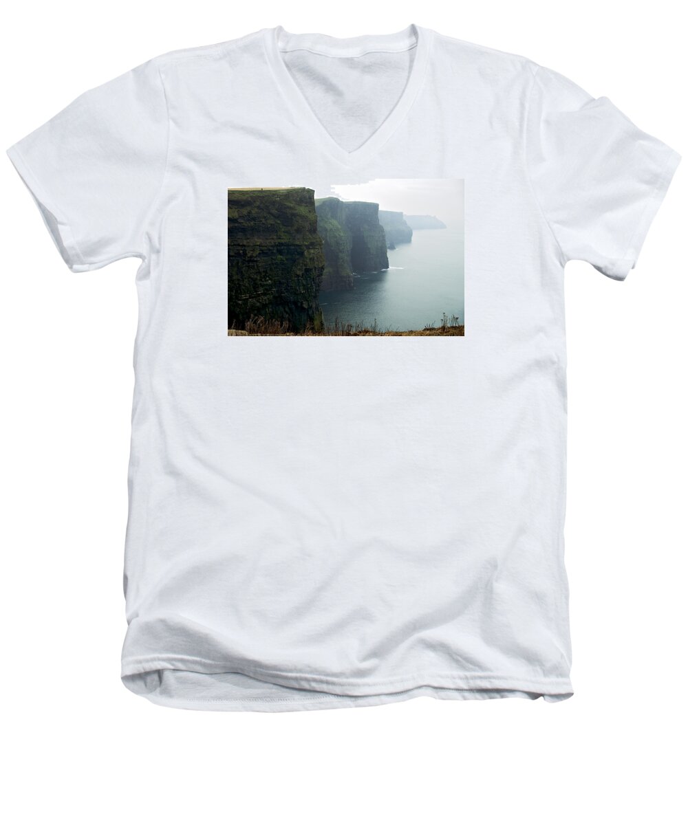 Lawrence Boothby Men's V-Neck T-Shirt featuring the photograph Cliffs Of Moher by Lawrence Boothby