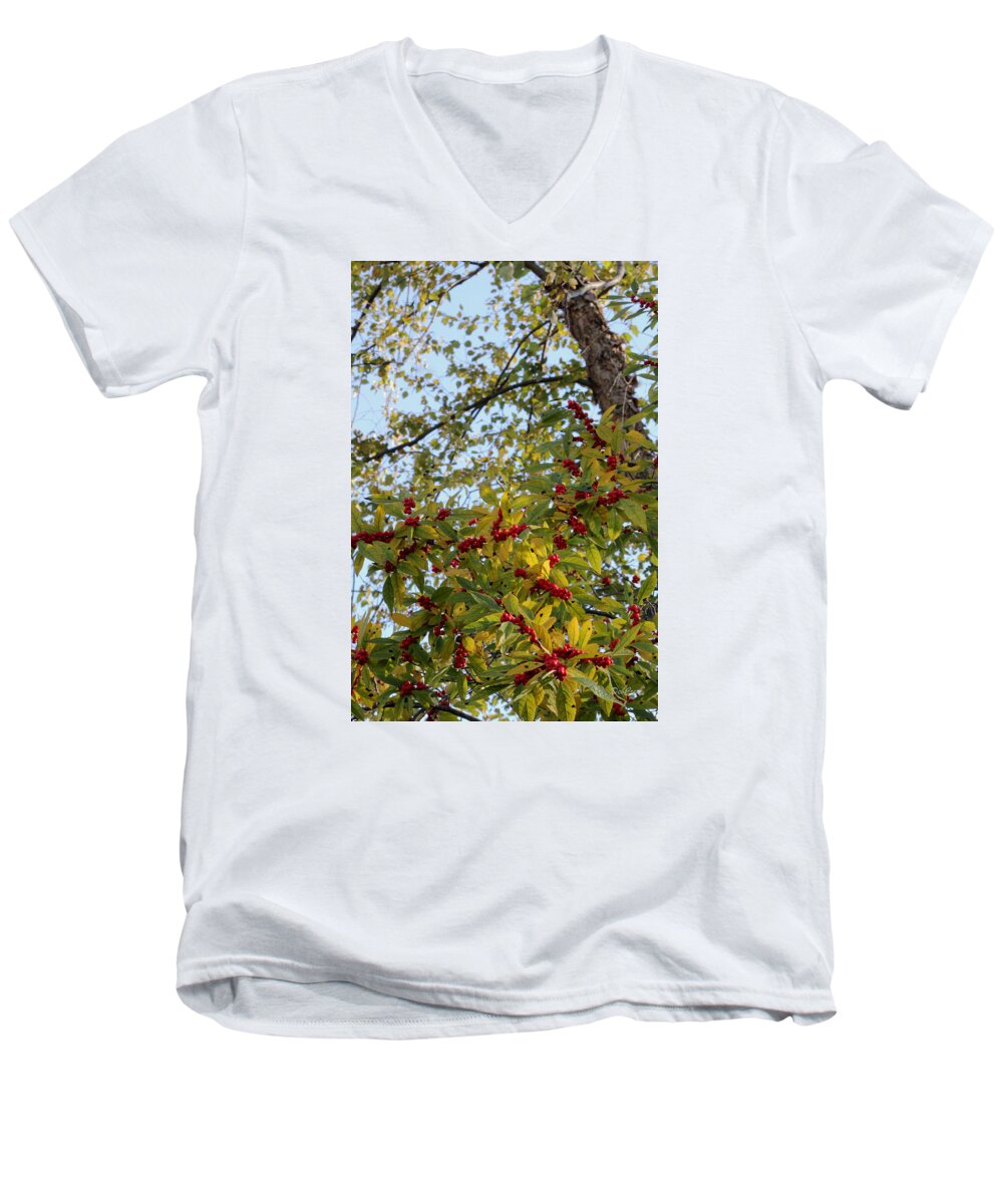 Flower Men's V-Neck T-Shirt featuring the photograph Colorful Contrasts by Deborah Crew-Johnson