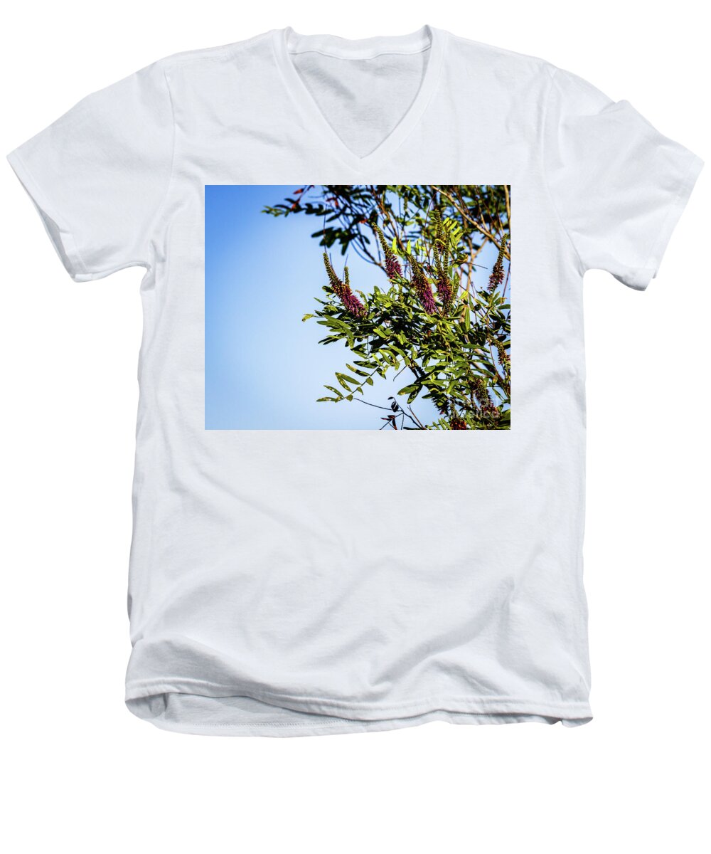 Color Men's V-Neck T-Shirt featuring the photograph Colorful Tree by Les Greenwood