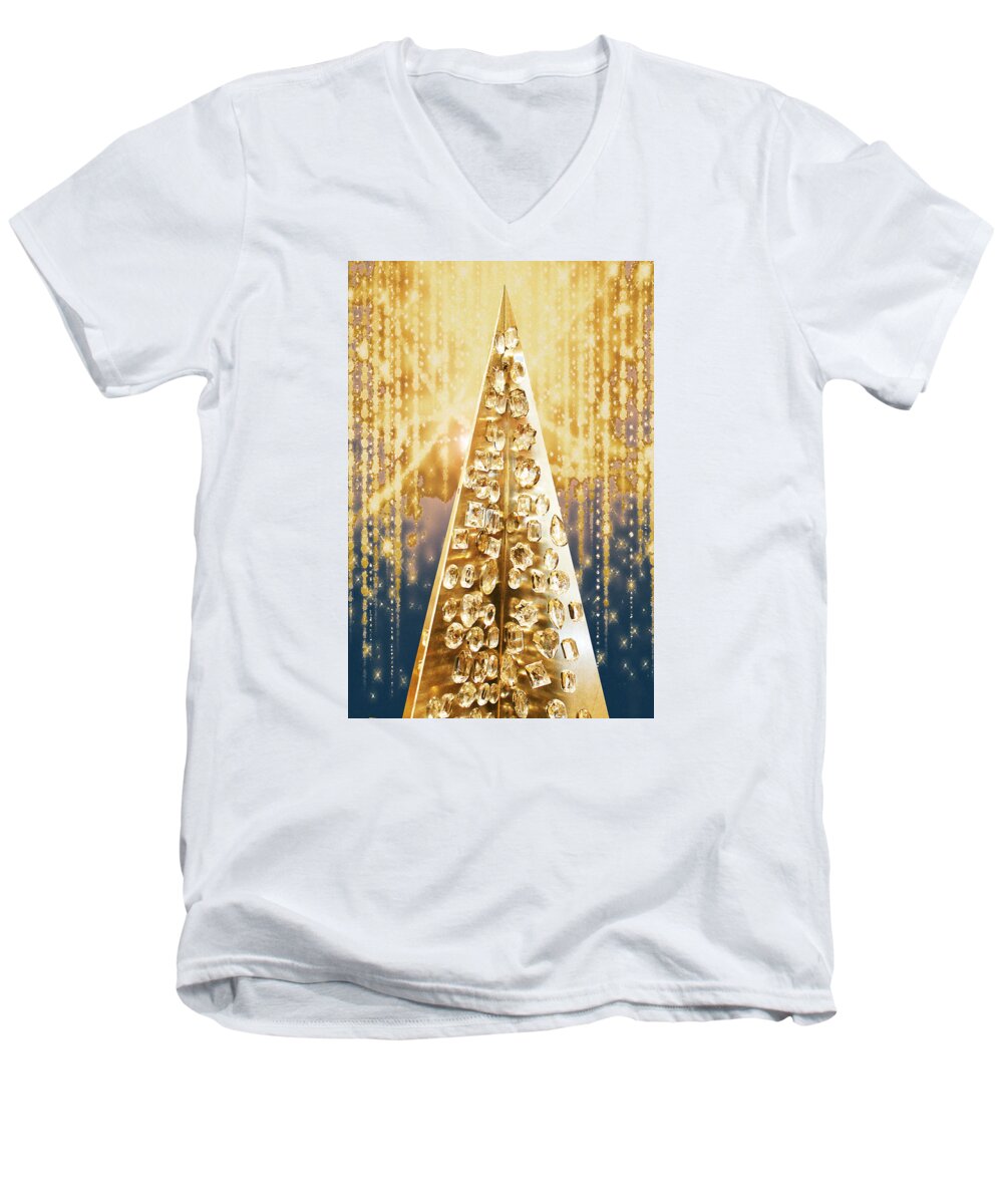 Susan Vineyard Men's V-Neck T-Shirt featuring the photograph Crystal Tree by Susan Vineyard