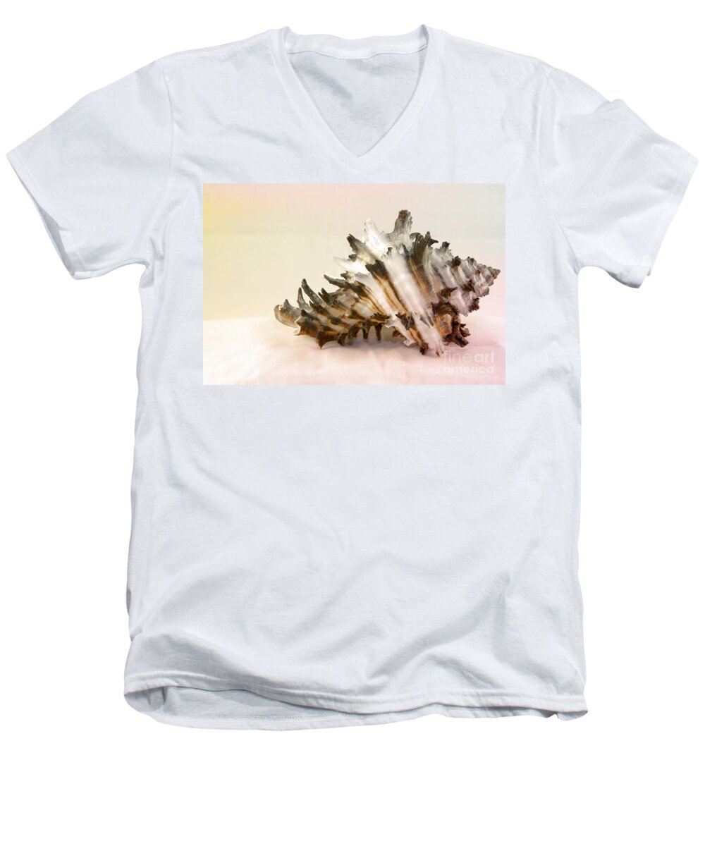 Shell Men's V-Neck T-Shirt featuring the photograph Delicate Shell by Teresa Zieba