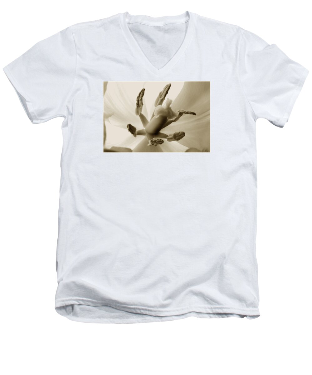 Tulip Men's V-Neck T-Shirt featuring the photograph Design By Nature by Terence Davis