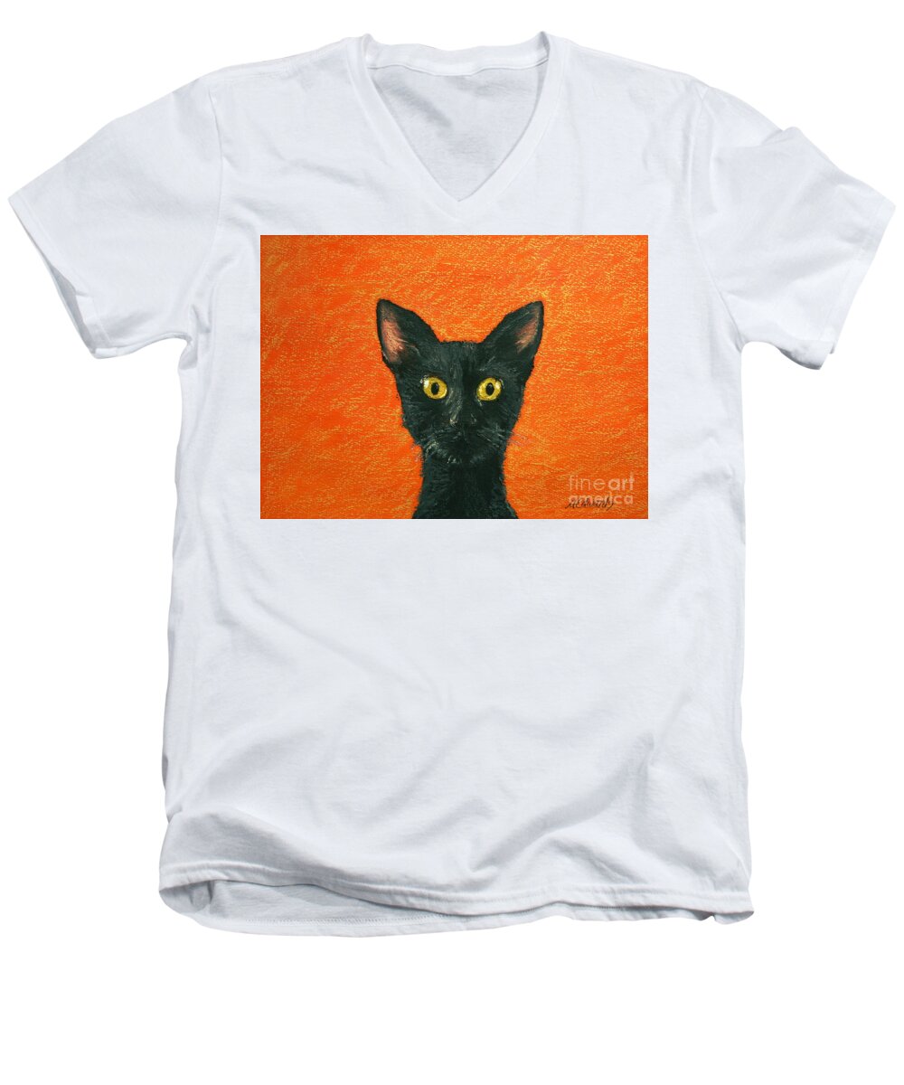 Dinner Men's V-Neck T-Shirt featuring the painting Dinner? by Marna Edwards Flavell