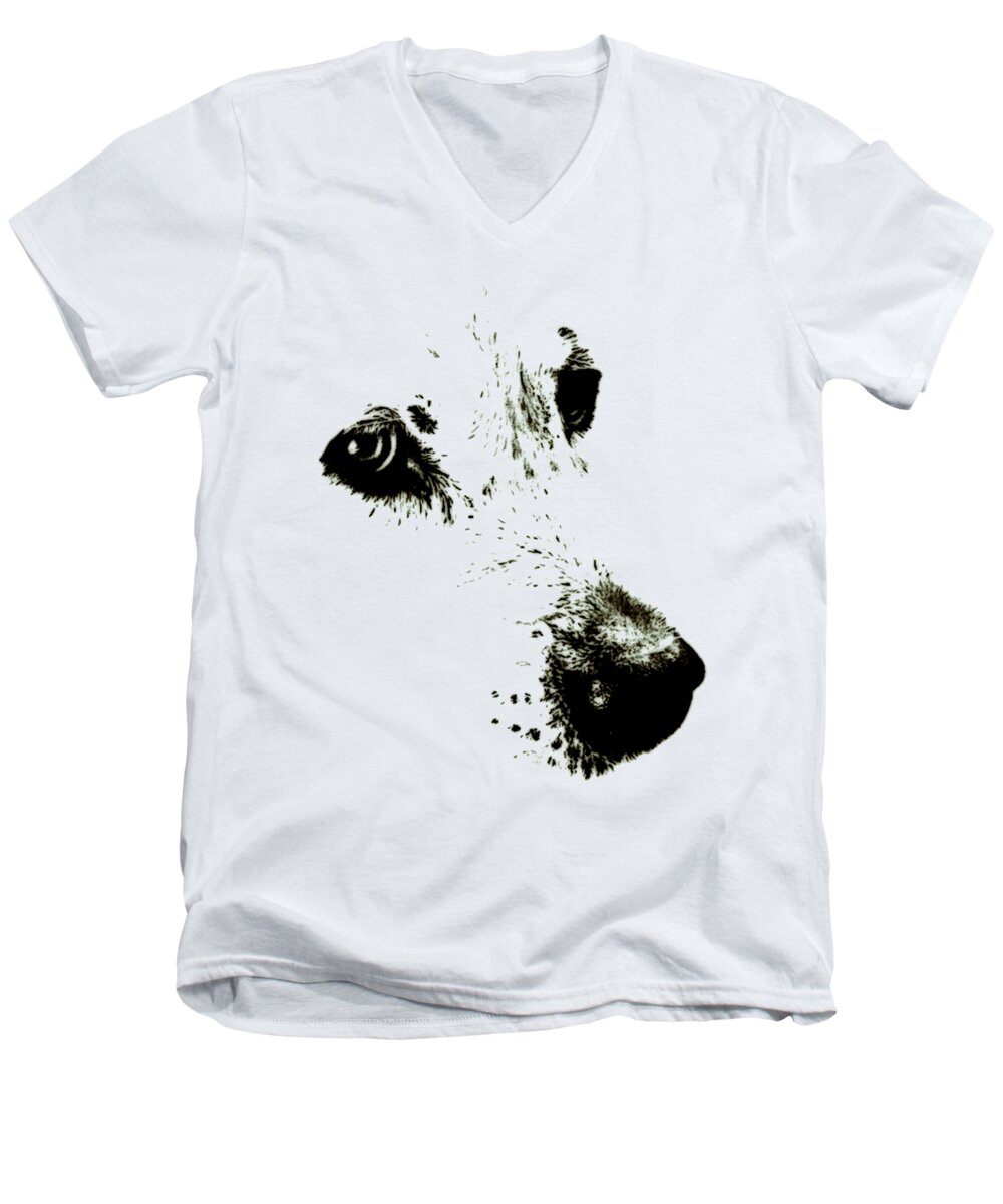 Frank Tschakert Men's V-Neck T-Shirt featuring the painting Dog Face by Frank Tschakert