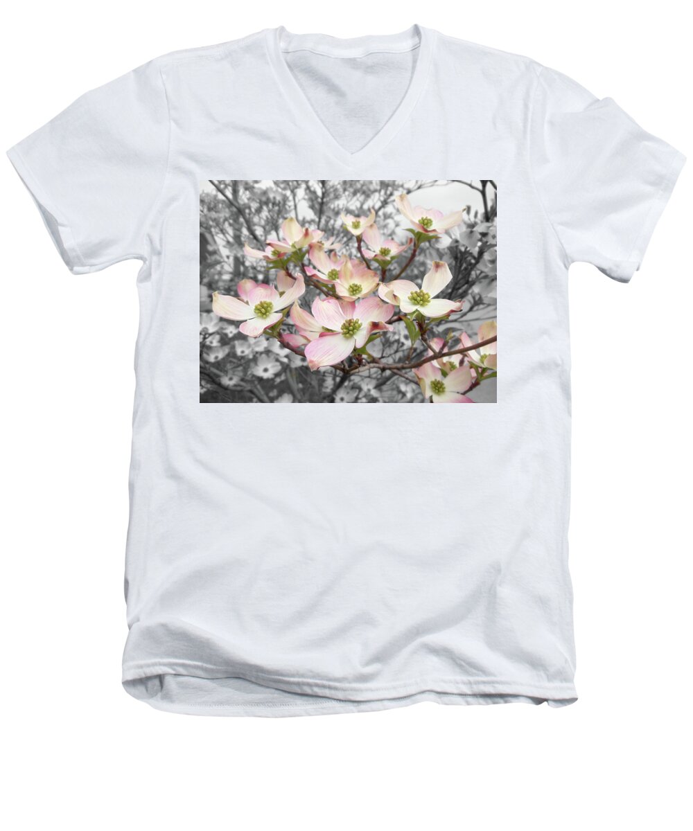 Lemonade Pink Men's V-Neck T-Shirt featuring the photograph Dogwood by Colleen Cornelius
