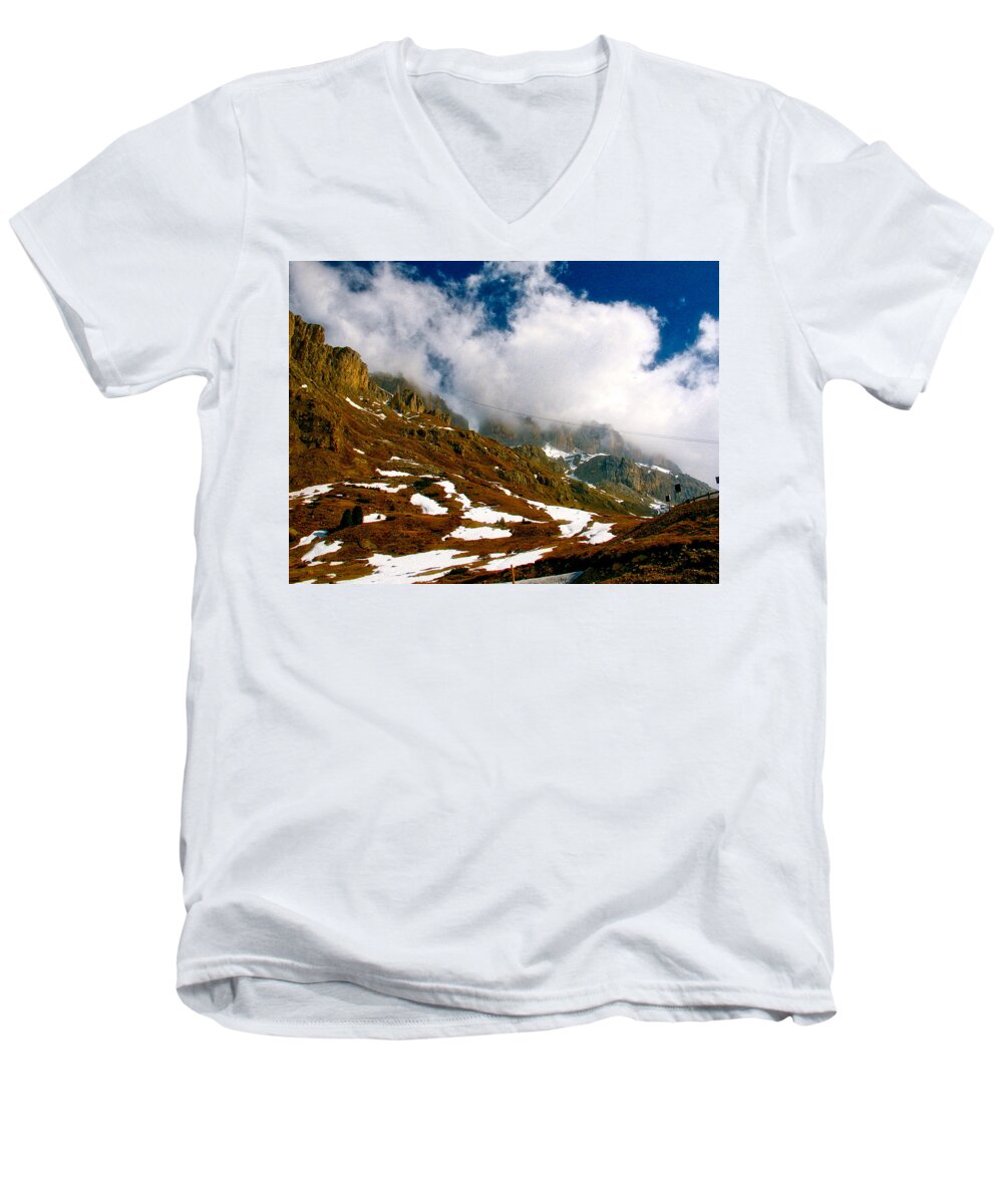 Italy Men's V-Neck T-Shirt featuring the photograph Dolomites 2 by Ingrid Dendievel