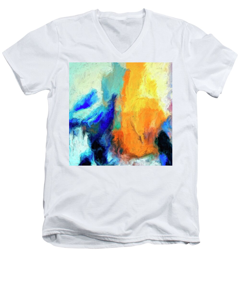 Don't Look Down Men's V-Neck T-Shirt featuring the painting Don't Look Down by Dominic Piperata