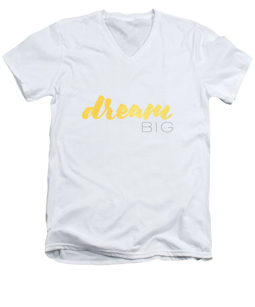 Dream Big Men's V-Neck T-Shirt featuring the digital art Dream BIG by Laura Kinker