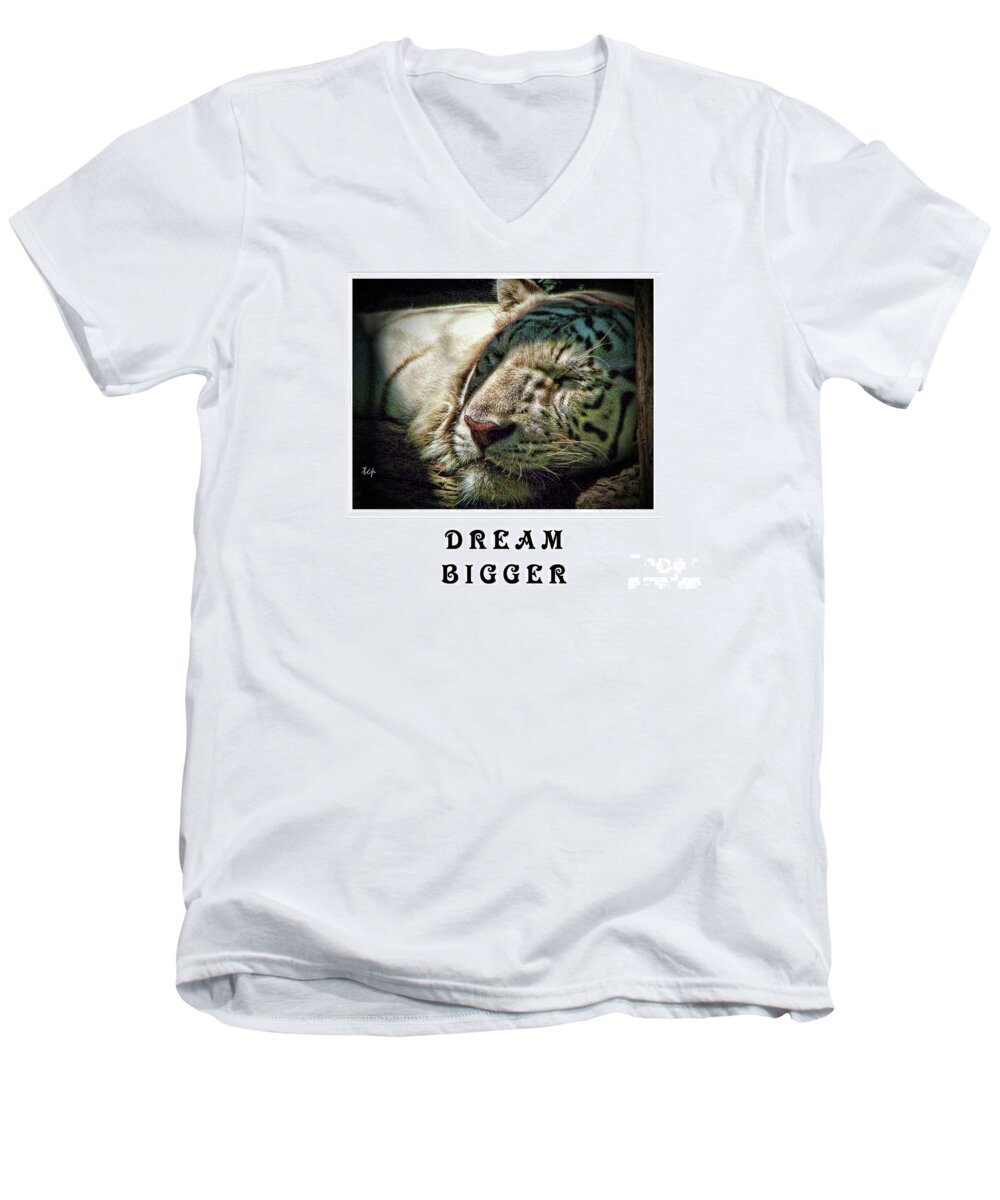 Tiger Men's V-Neck T-Shirt featuring the photograph Dream Bigger by Traci Cottingham