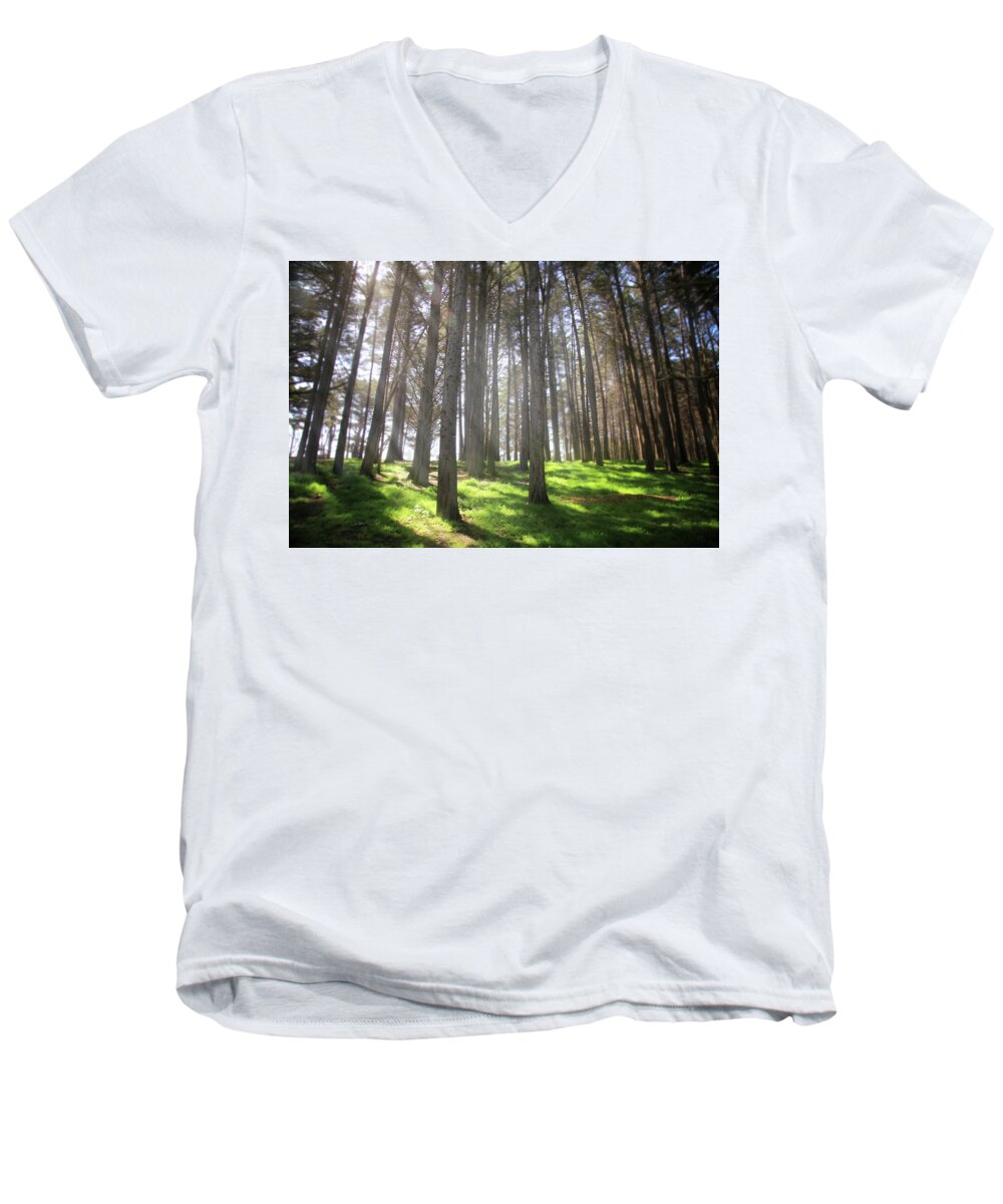 Moss Beach Men's V-Neck T-Shirt featuring the photograph Enchanted by Laurie Search