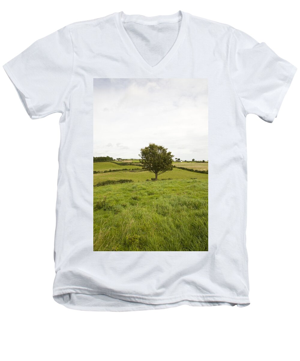 Green Men's V-Neck T-Shirt featuring the photograph Fairy tree in Ireland by Ian Middleton