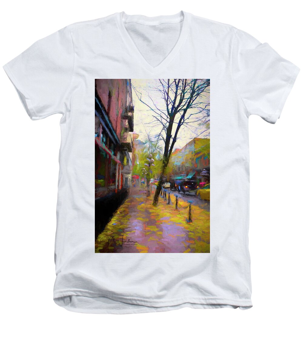 Fall Men's V-Neck T-Shirt featuring the photograph Fall Days by Norma Warden