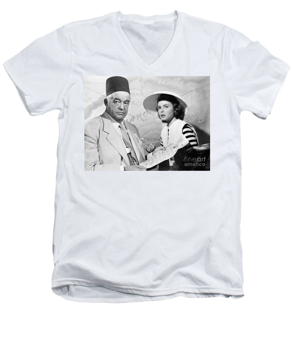 1940s Men's V-Neck T-Shirt featuring the photograph Film: Casablanca, 1942 by Granger