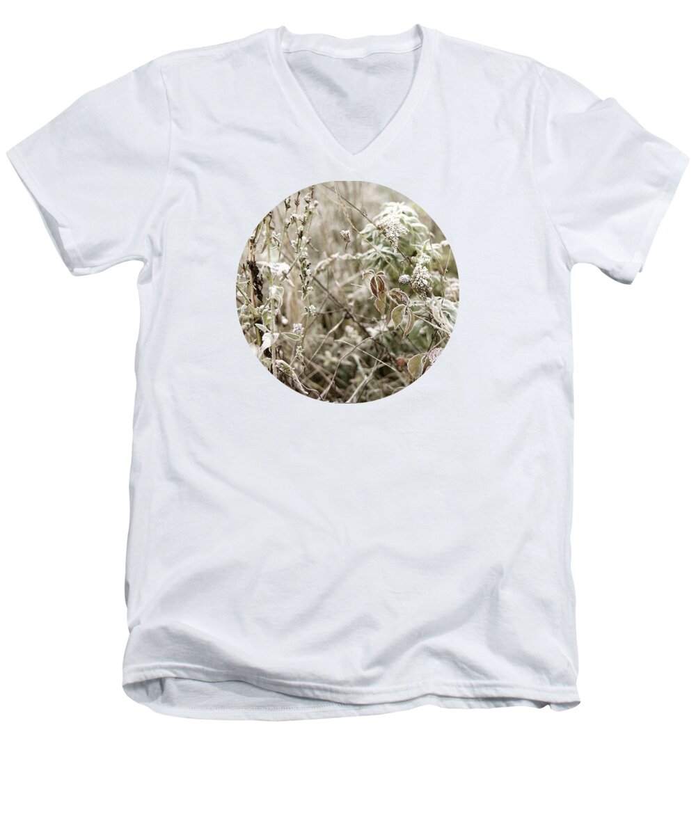Winter Men's V-Neck T-Shirt featuring the photograph First Frost by Mary Wolf