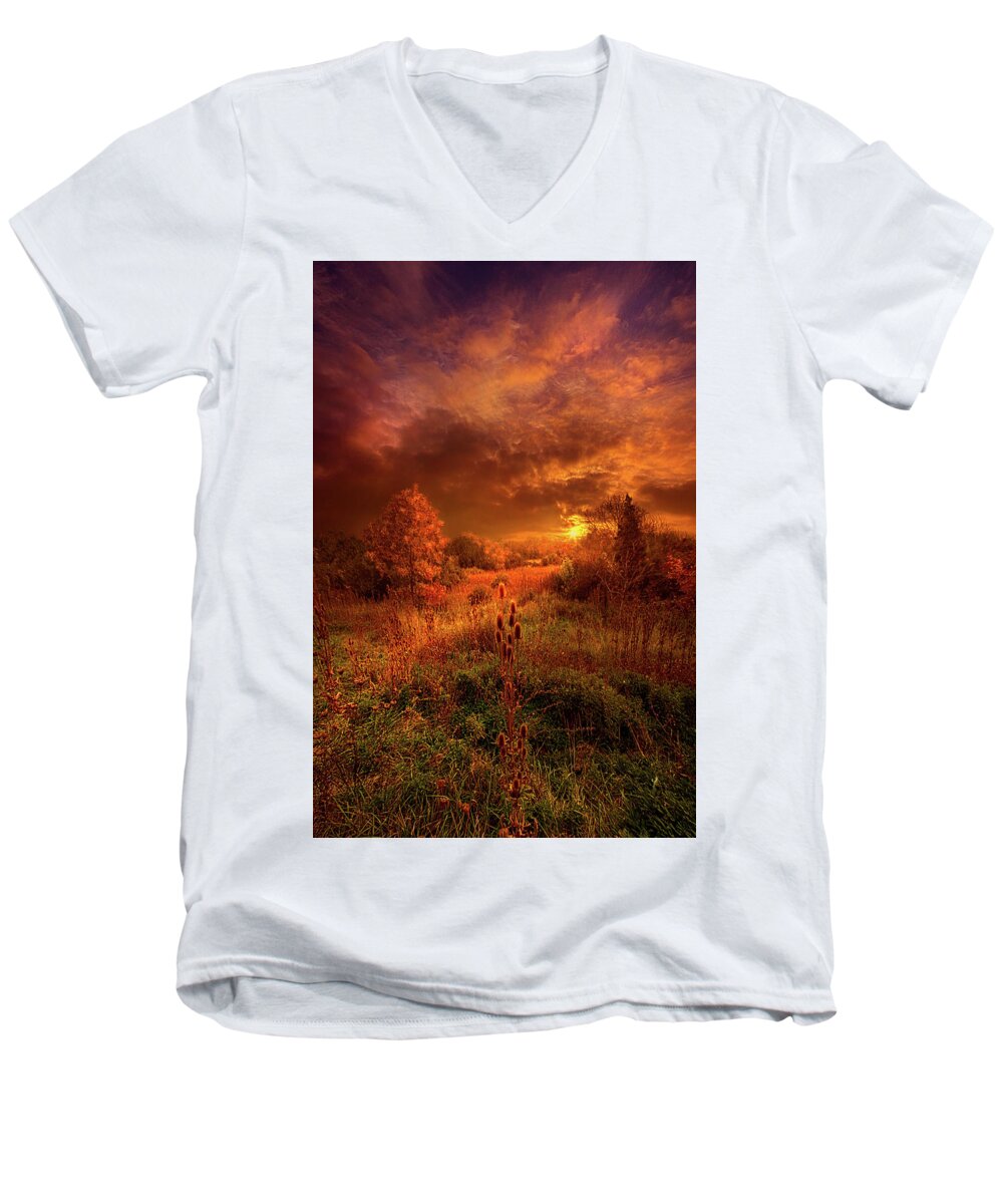 Earth Men's V-Neck T-Shirt featuring the photograph For a Time I Rest in the Grace of the World and am Free by Phil Koch
