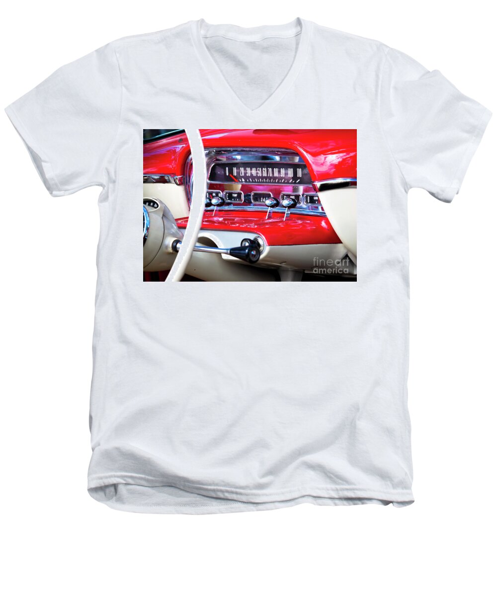 Dash Men's V-Neck T-Shirt featuring the photograph Ford Dash by Chris Dutton