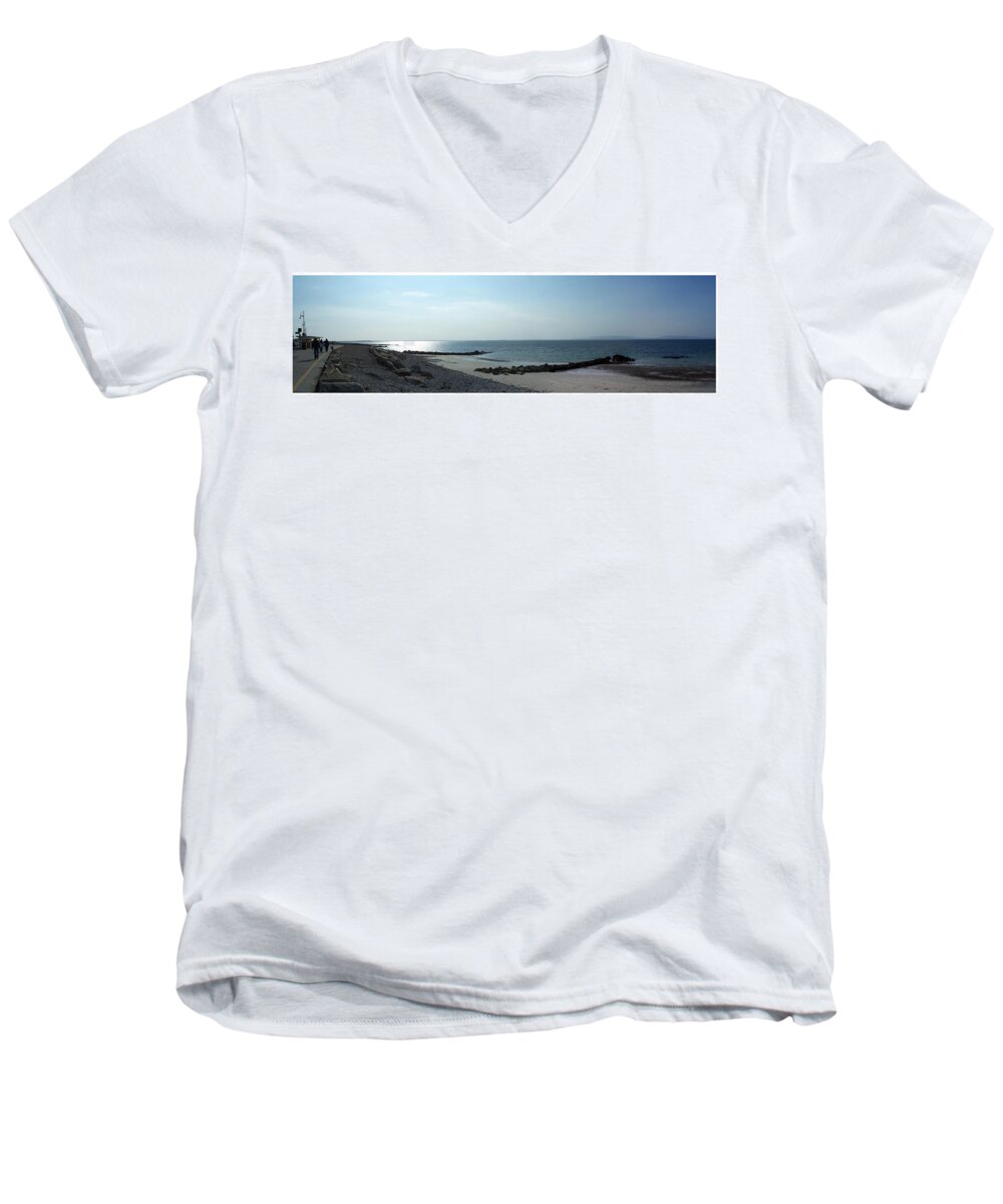 Irish Men's V-Neck T-Shirt featuring the photograph Galway Bay at Salt Hill Park Galway Ireland by Teresa Mucha