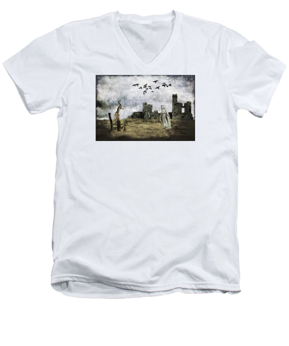 Gazelle Men's V-Neck T-Shirt featuring the photograph Gazella by Andrew Giovinazzo