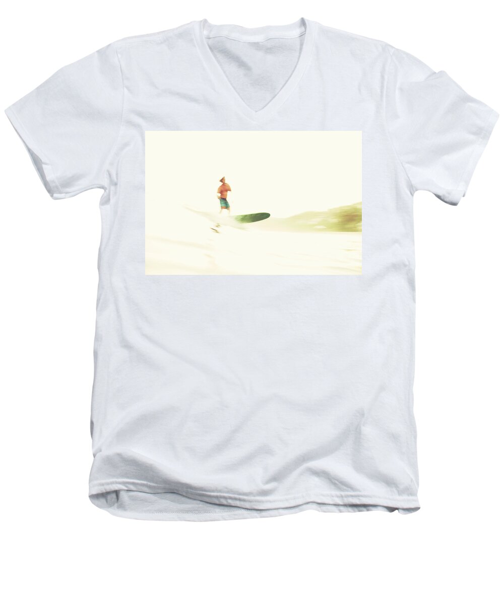 Surfing Men's V-Neck T-Shirt featuring the photograph Ghost Rider by Nik West
