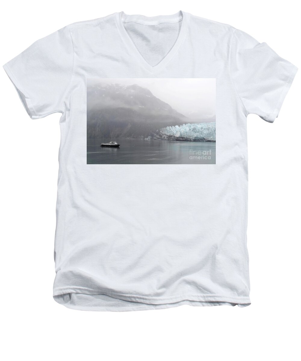 Glacier Men's V-Neck T-Shirt featuring the photograph Glacier Ride by Zawhaus Photography