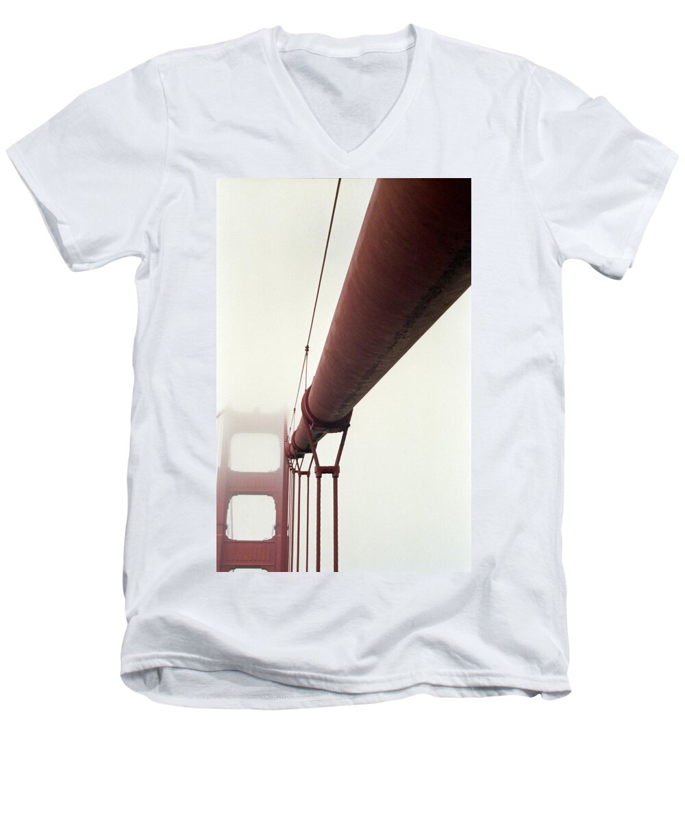 Bridge Men's V-Neck T-Shirt featuring the photograph Golden Gate 3 by Mark Fuller