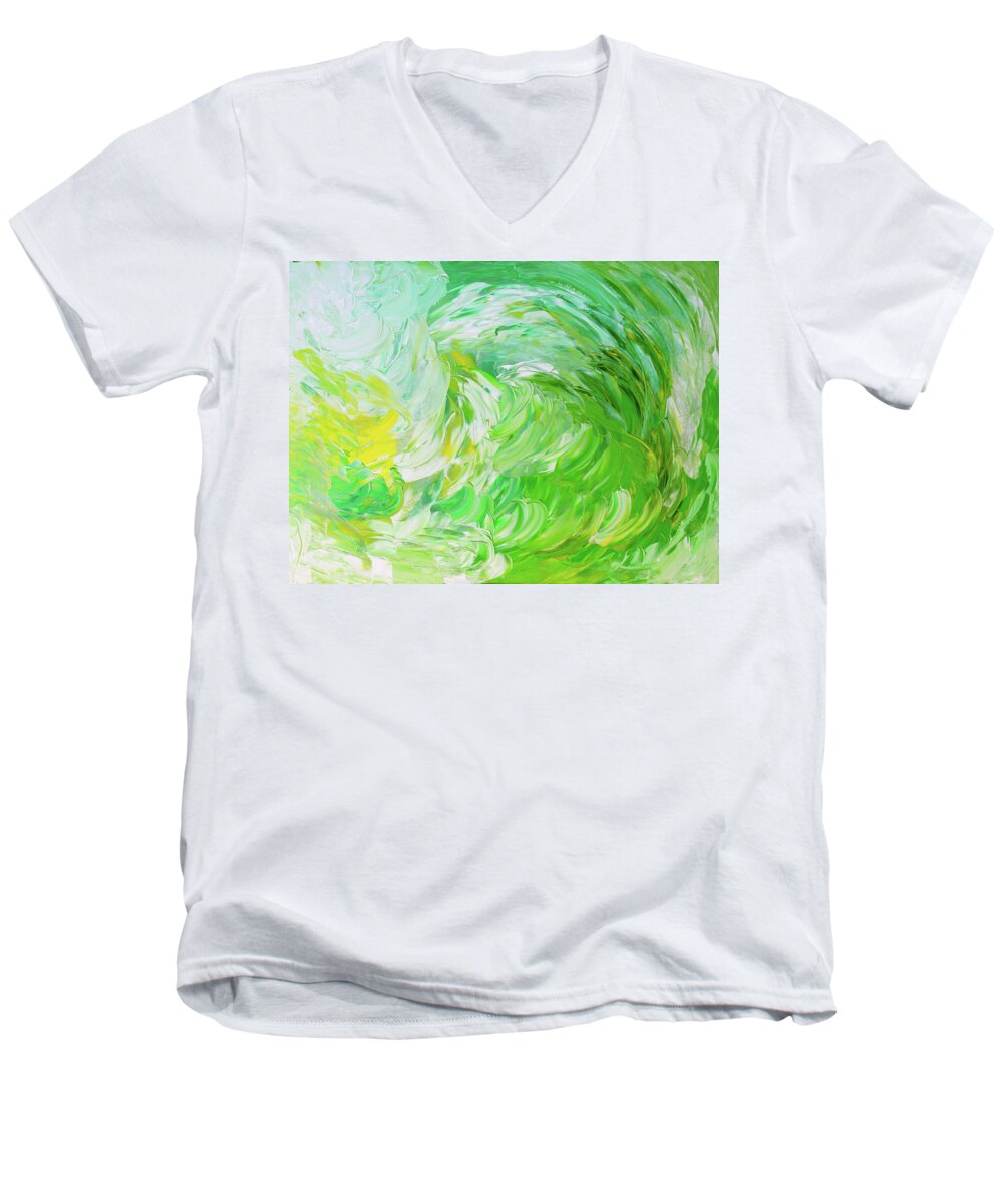 Fusionart Men's V-Neck T-Shirt featuring the painting Gust by Ralph White