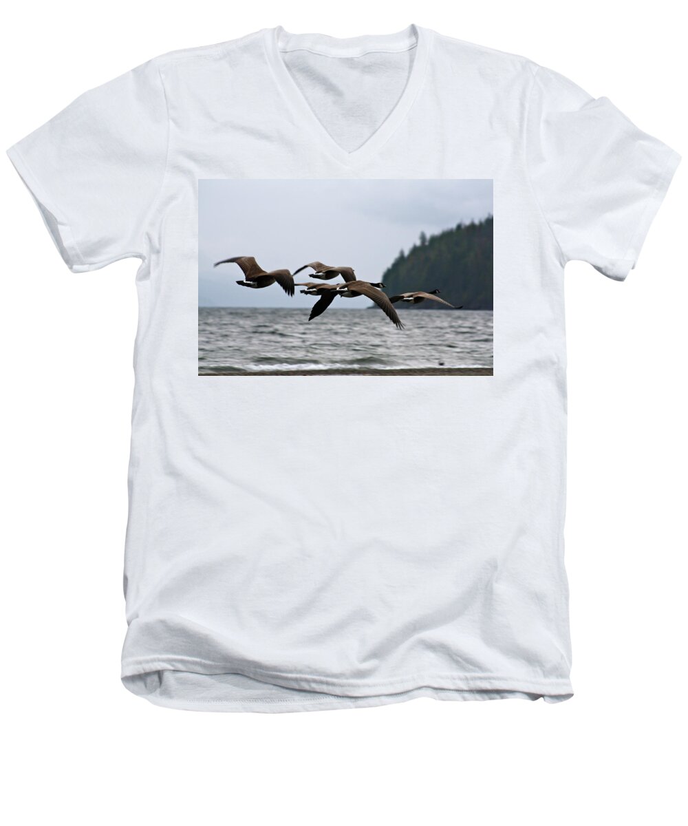 Heading Men's V-Neck T-Shirt featuring the photograph Heading South by Cathie Douglas