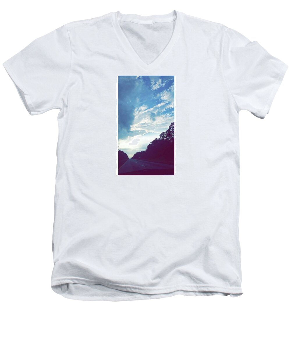 Sky Men's V-Neck T-Shirt featuring the photograph Hey Let's Get Away by Kamiyah Franks