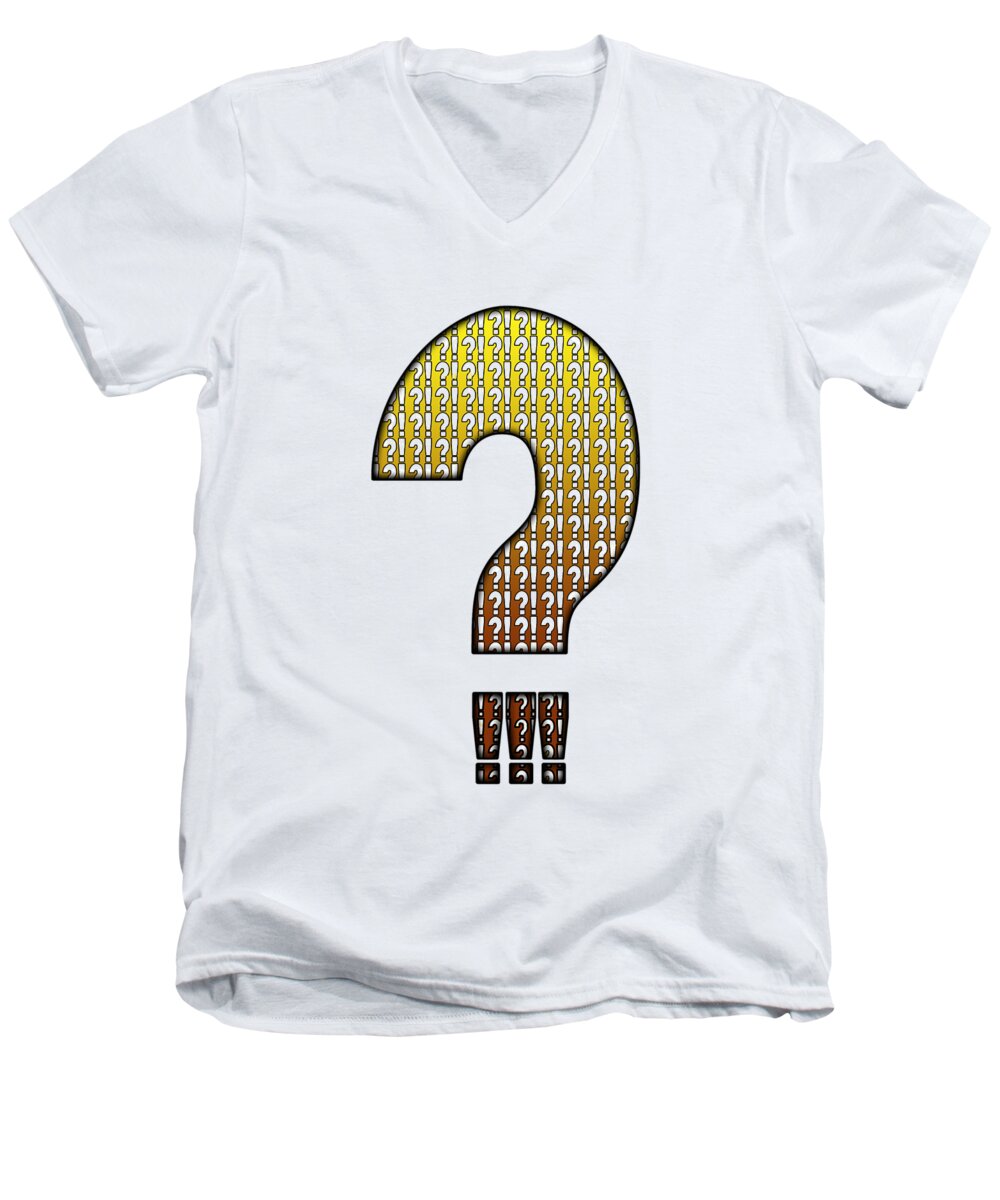 2d Men's V-Neck T-Shirt featuring the photograph Interrobang Variation by Brian Wallace