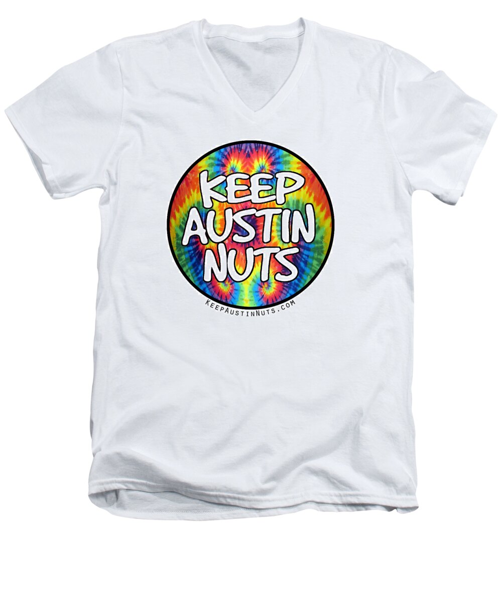 Keep Austin Weird Men's V-Neck T-Shirt featuring the digital art Keep Austin Nuts by Ismael Cavazos