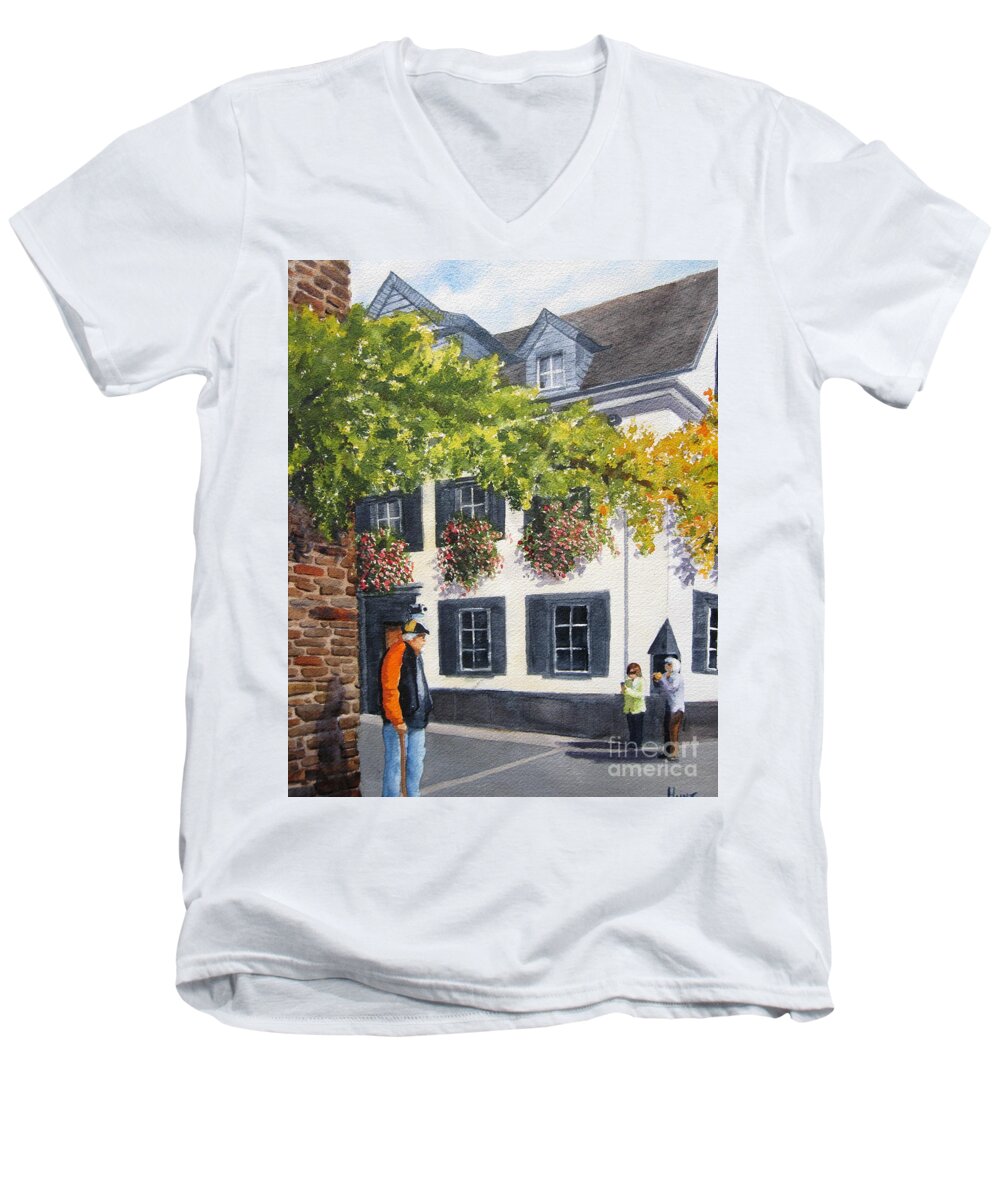 Germany Men's V-Neck T-Shirt featuring the painting Lady's Man by Shirley Braithwaite Hunt