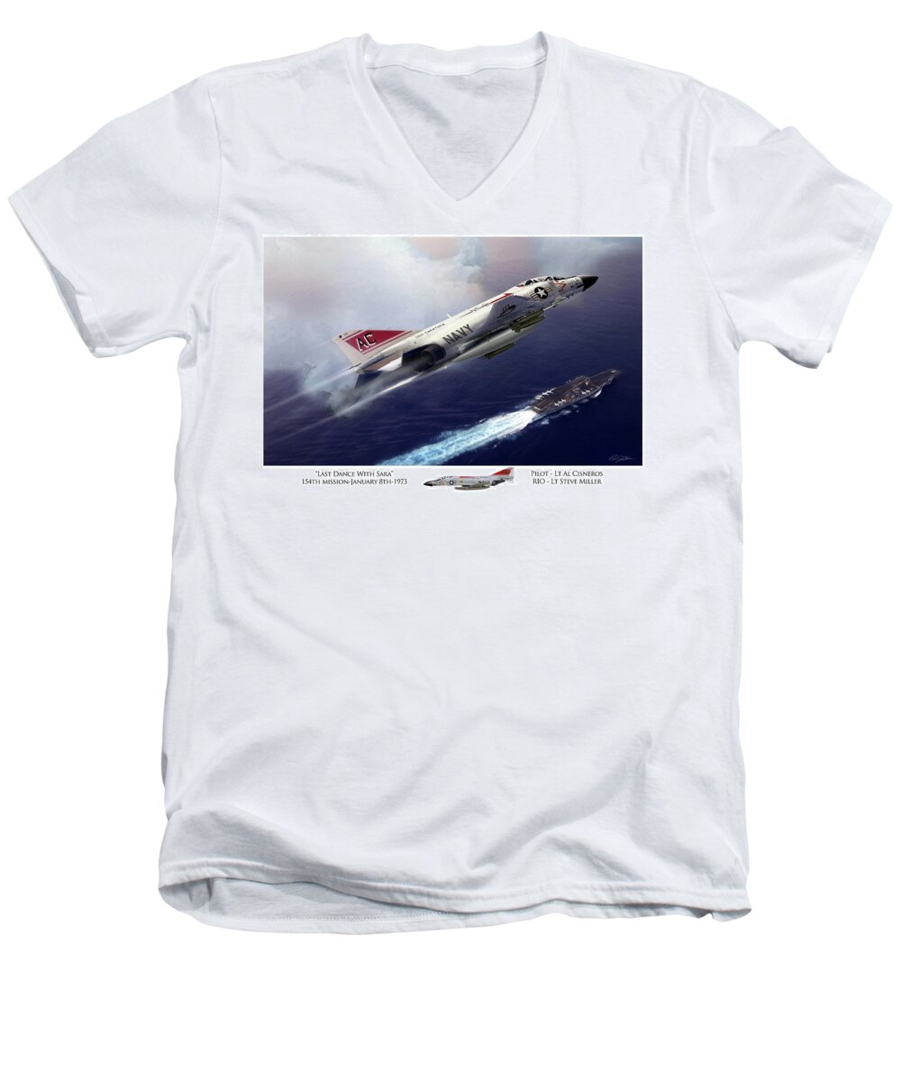 Aviation Men's V-Neck T-Shirt featuring the digital art Last Dance With Sara by Peter Chilelli